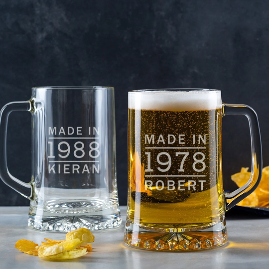 Personalized Birthday Beer Pint Glass - Personalised Gift For Men 18Th 21st Him Boys Engraved Tankard