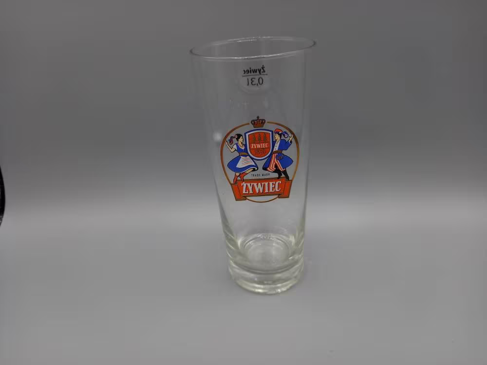 Zywtec 1856 Branded Vintage Beer Glass. Bar Ware. 16cm Tall