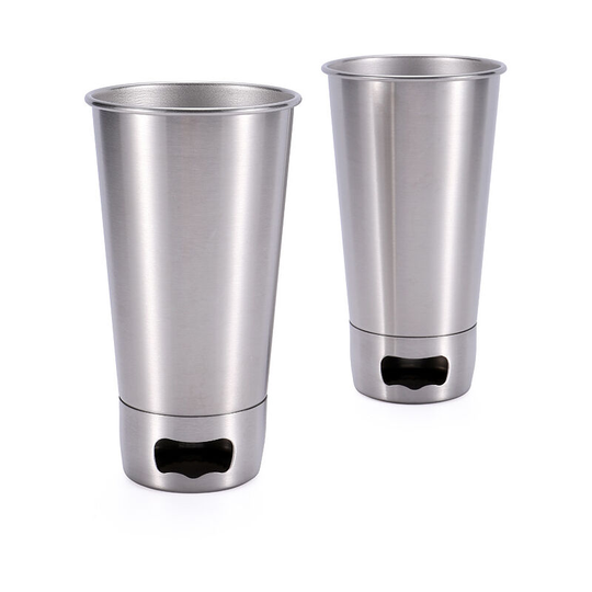 2 open beer mugs, thickened stainless steel mugs, cold drink coffee mugs 500ML