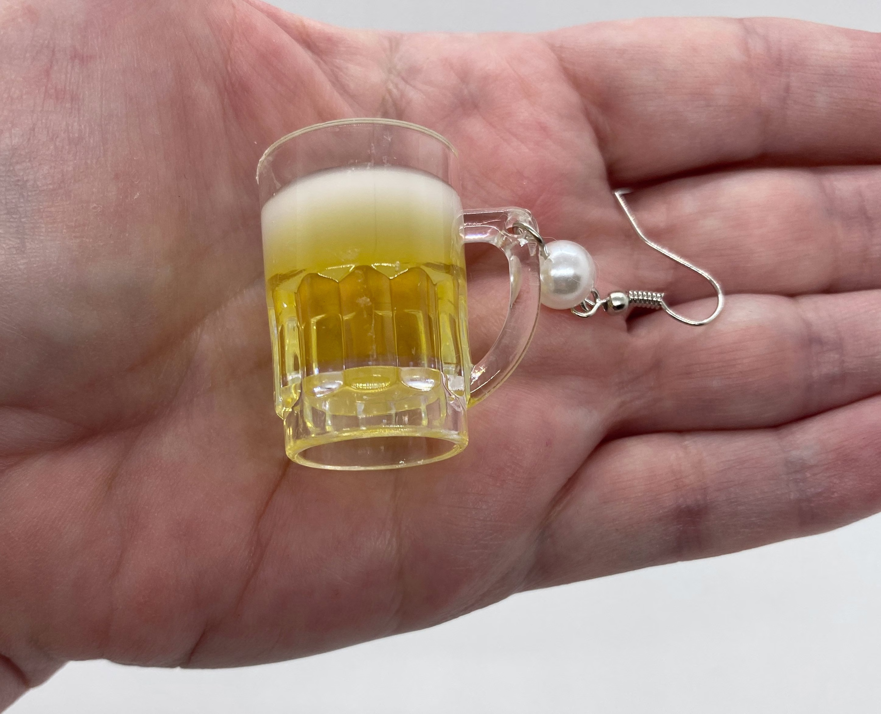Large Draft Beer Mugs With Foam - Party Earrings Girls Night Out Bar Unique Fun Gift