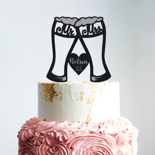 Beer Wedding Cake Topper, Beer Glasses Toasting Topper, Brewery Cheers & Beer Topper, Craft Topper, B300
