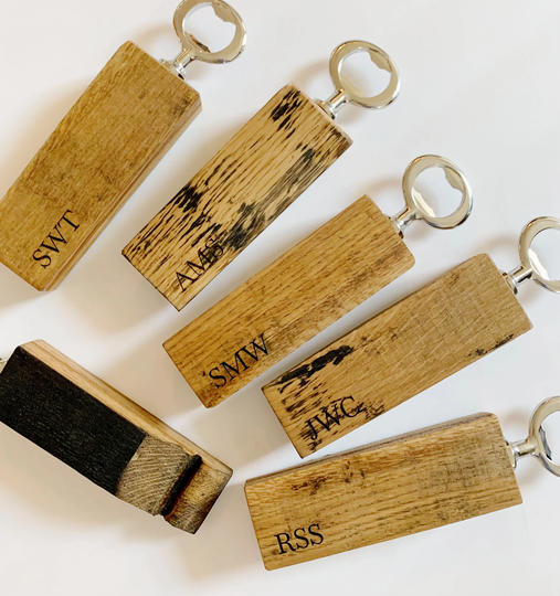 Authentic Whiskey Barrel Stave Beer Bottle Opener Engraved Personalized Men's Gift Groomsman