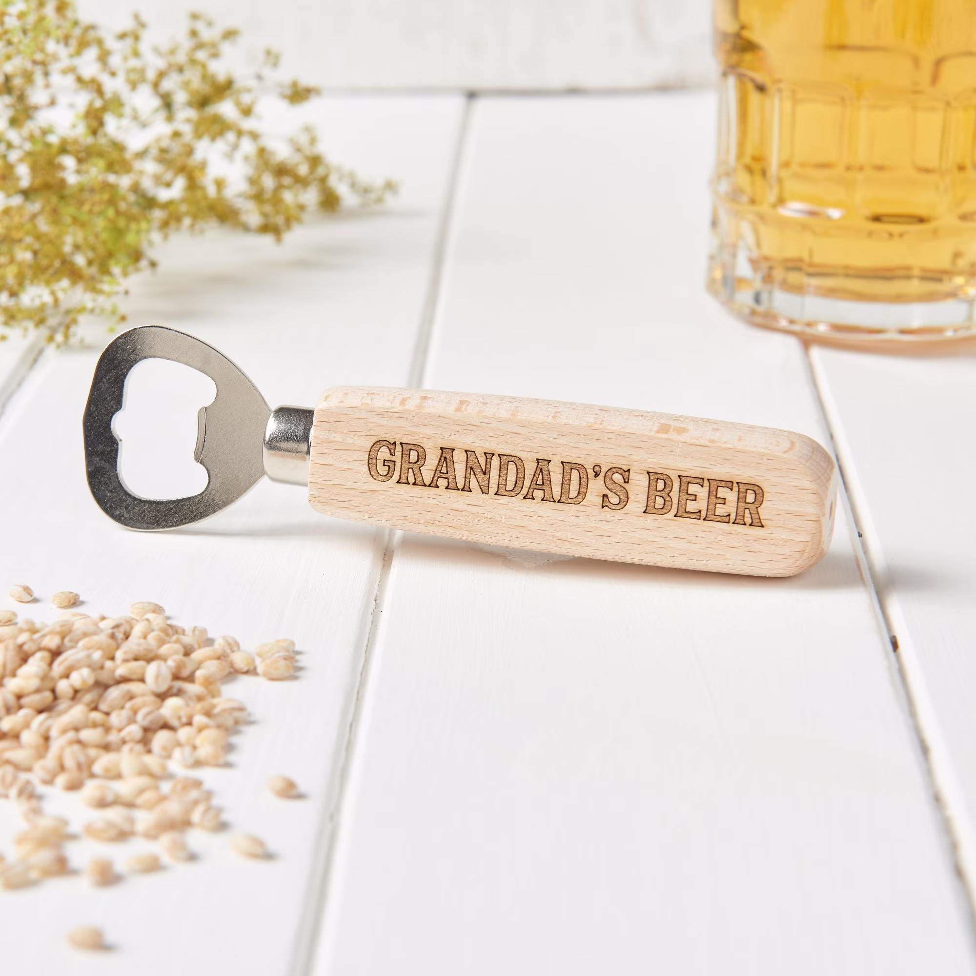 Personalised Grandad Gifts - Wood Beer Bottle Opener For Daddy, Brother, Uncle Birthday, Christmas, Birthday Day Gift