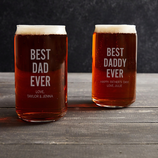 Engraved Personalized Best Dad Ever Beer Can Glass By Lifetime Creations Father's Day Gift, Gift For Dad, Dishwasher Safe, Ships Fast