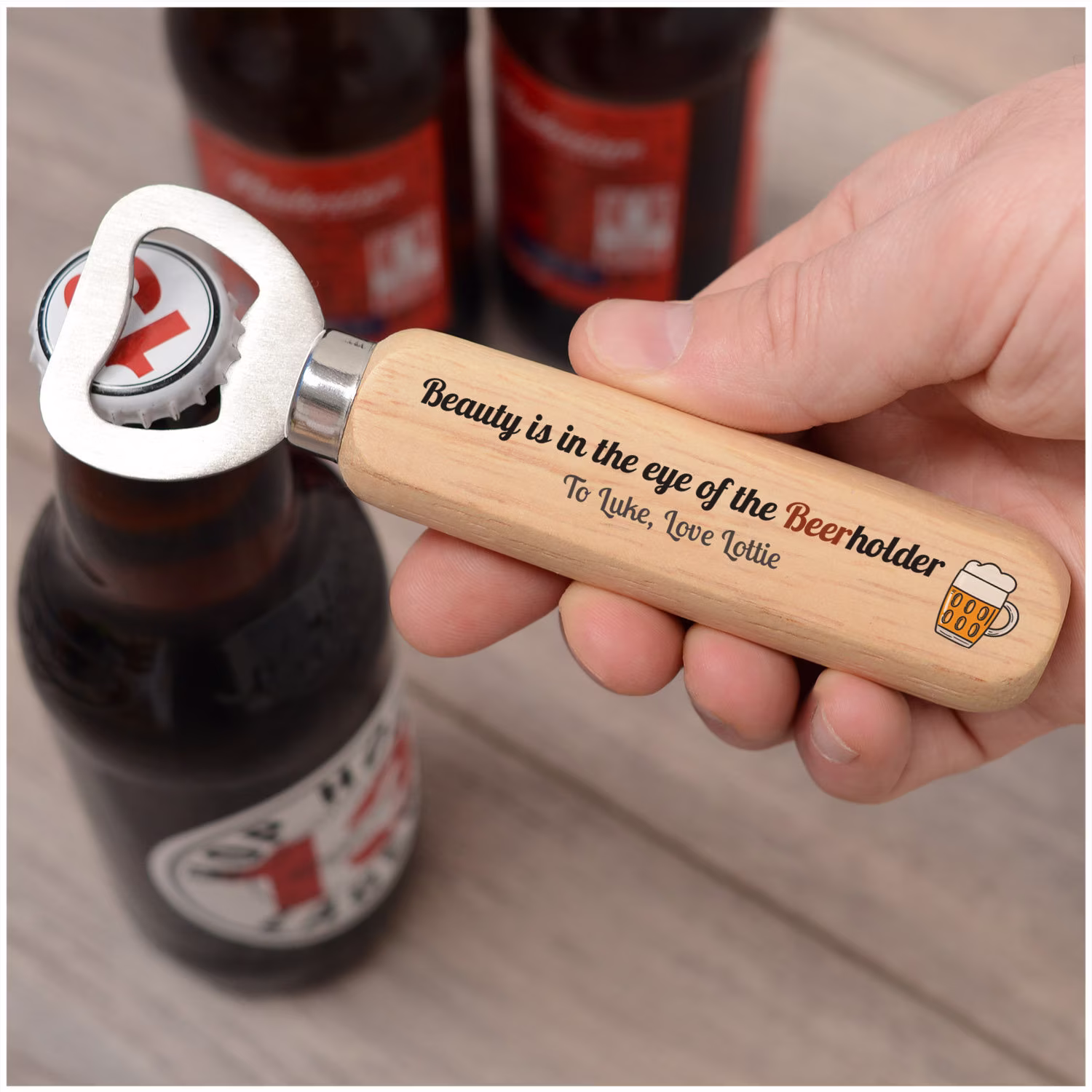 Funny Beer Bottle Opener Gifts For Him - Personalised Christmas Birthday Dad, Daddy, Grandad, Stepdad, Son, Uncle