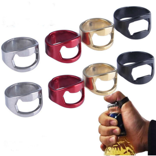 8 Pieces Ring Bottle Opener Stainless Steel Beer Bottle Opener Colorful Finger Bottle Opener for Party Supplies, Finger Ring Bottle Opener Bottle