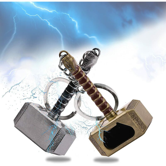 Keychain Mjolnir Bottle Openers,2Pcs Thor's Hammer Bottle Opener,Mini Beer Bottle Openers,Gift for Marvel Lovers and Beer Lovers