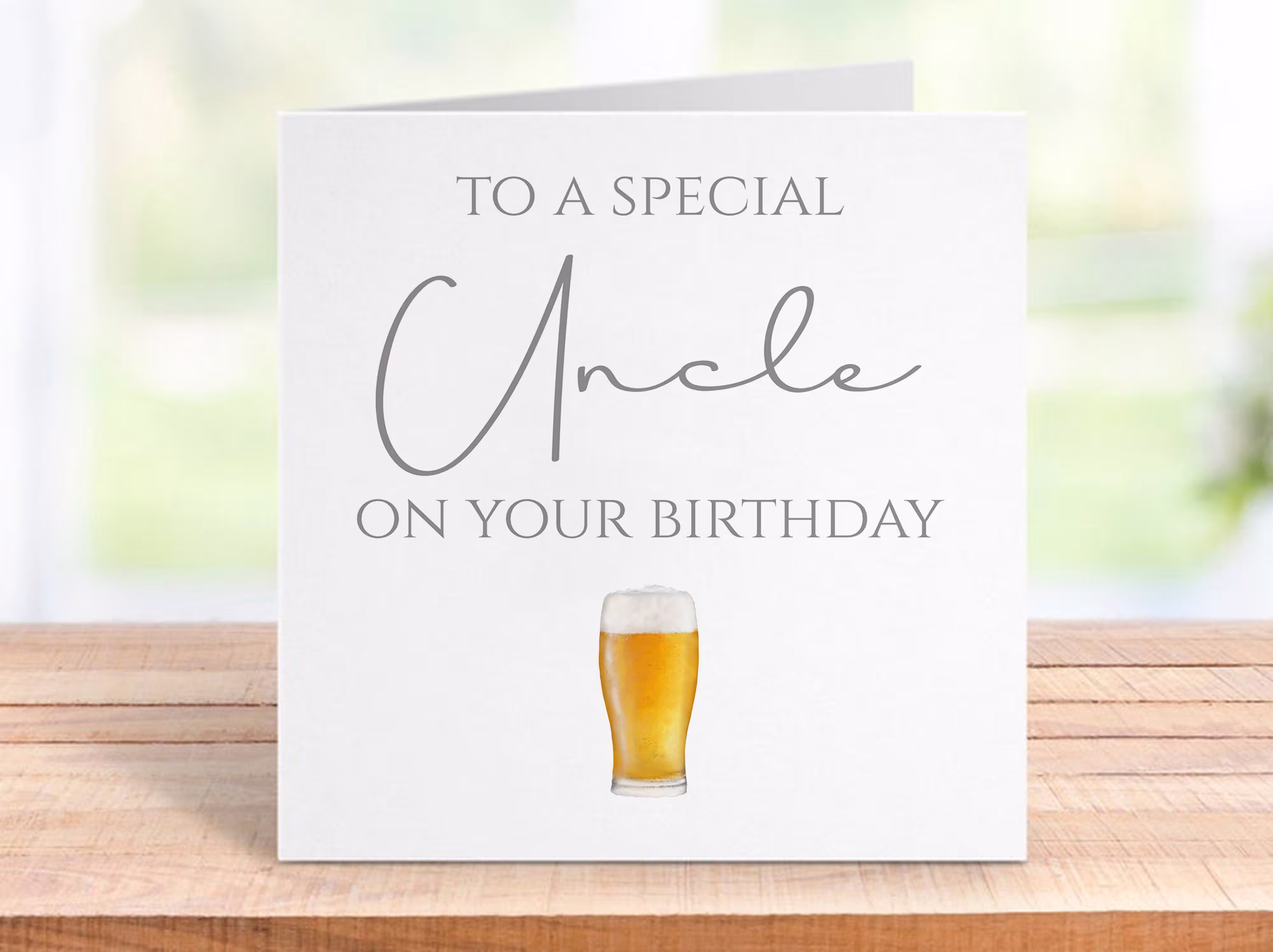 Personalised Birthday Card With Beer Glass For A Special Uncle