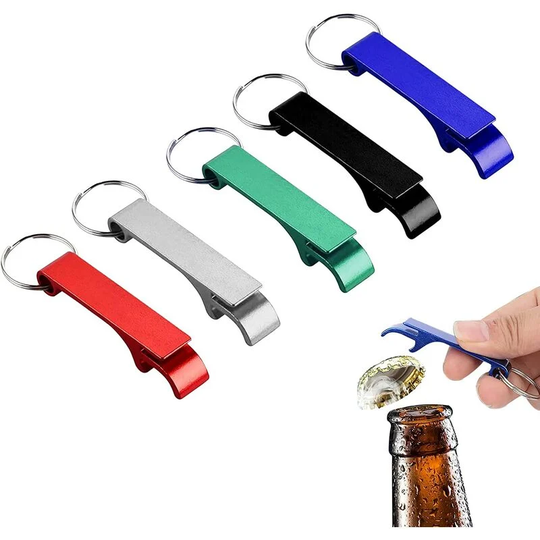 Bottle Opener with Key Ring, Beer Opener, Beer Bottle Opener, Color Bottle Opener, Mini Bottle Opener, Versatile and Durable, Easy to Handle, 5 Pieces