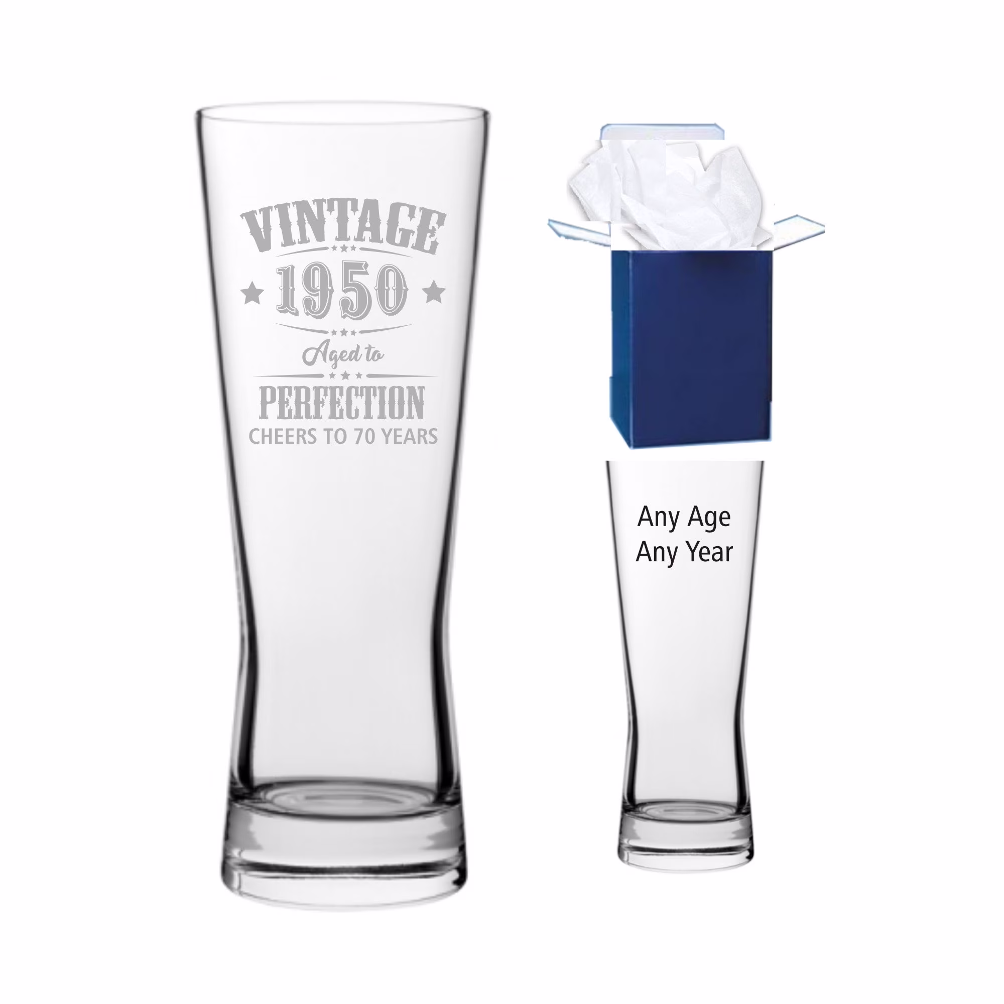 Personalised Engraved Pint Beer Glass Tankard Birthday Aged To Perfection Gift Any Age