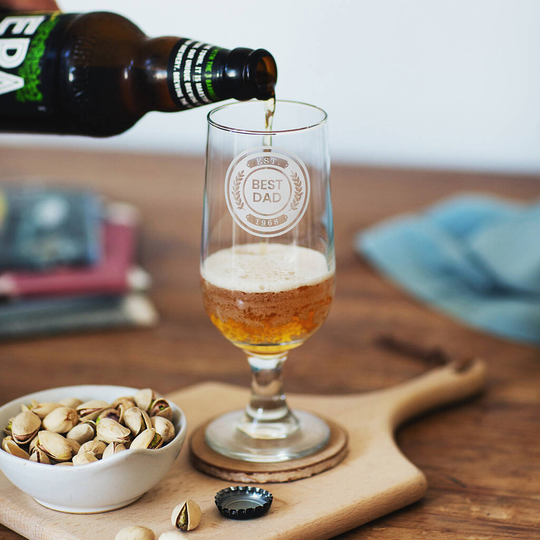 Personalised Best Dad Stemmed Beer Glass