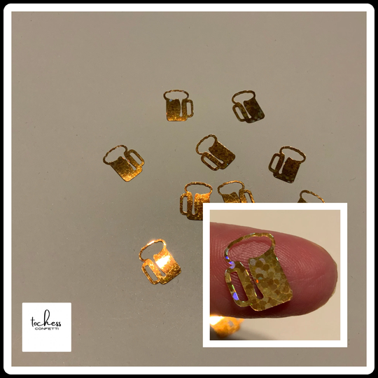Beer Mug Foilfetti/ Table Scatter For Parties, Card Inserts, Tumblers Scrapbook, Competition Bags