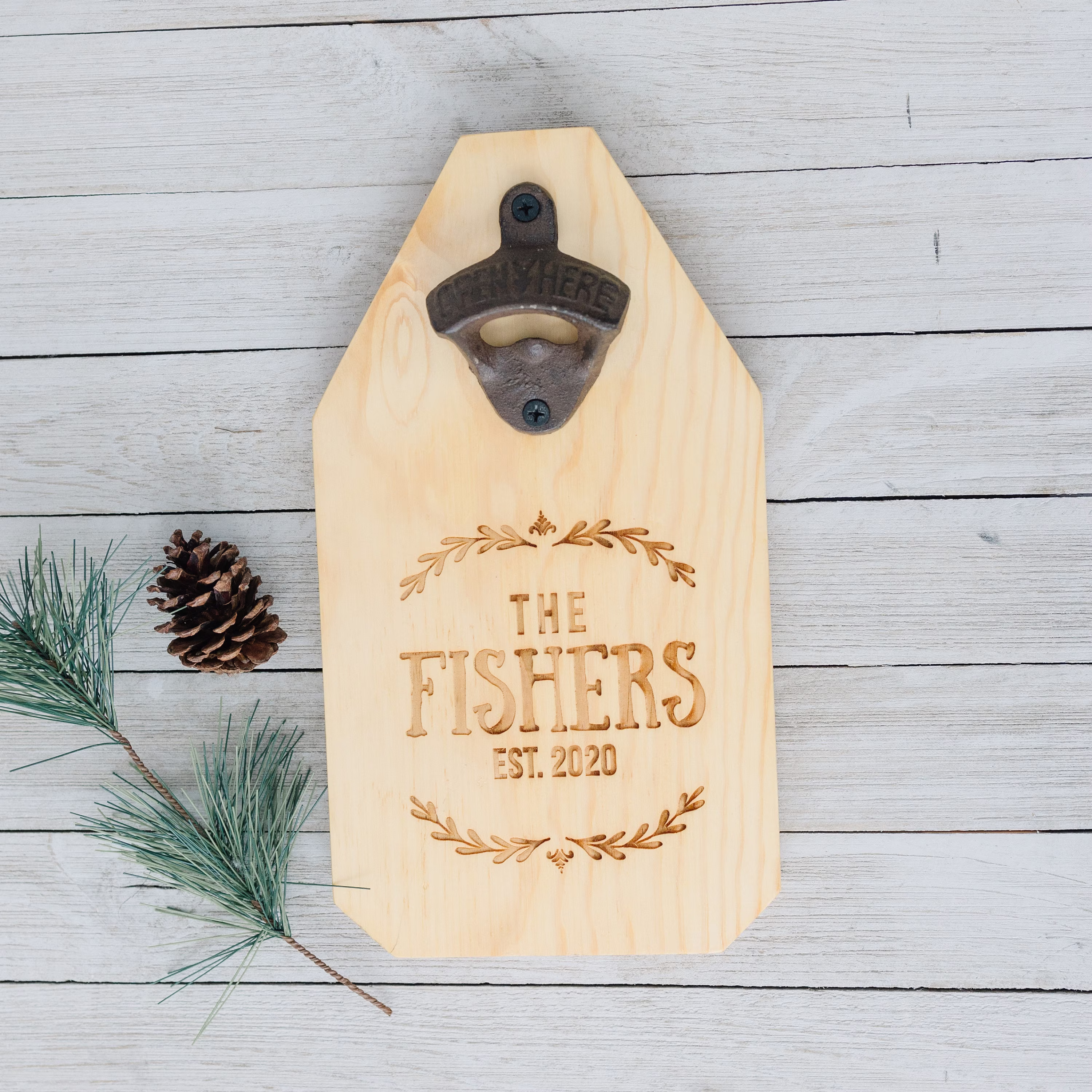 Wedding Gift, Personalized Beer Bottle Opener Wood Sign, Custom Gift For The Couple