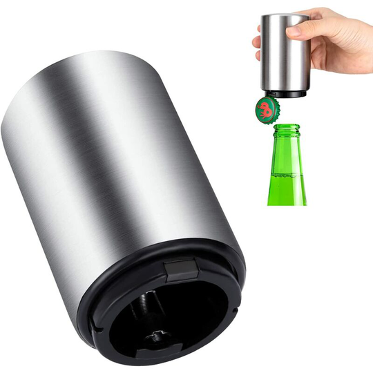 Automatic Bottle Opener Magnetic Push Pull Beer Bottle Opener Stainless Steel for bbq Bar Party Kitchen Home Accessories Silver
