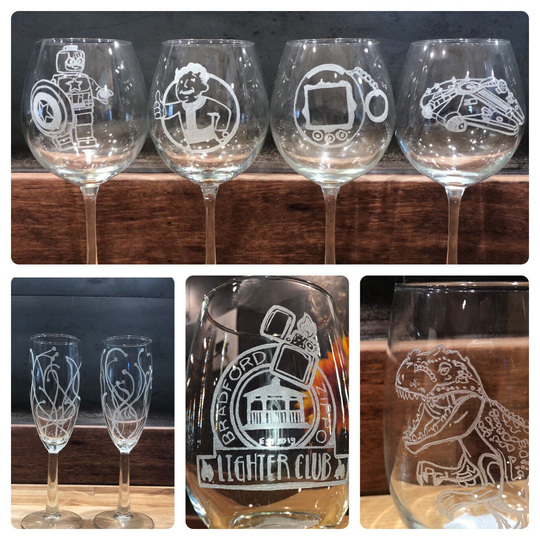 Hand-Engraved Custom Water, Wine, Beer & Other Glasses - Provide An Image Or Concept I'll Make It