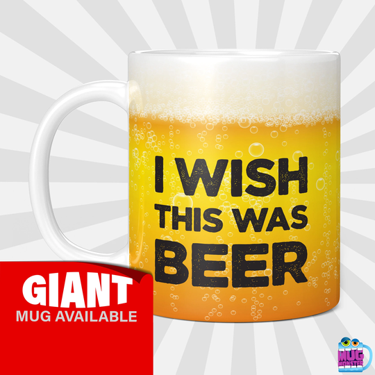 I Wish This Was Beer Mug, Funny Mugs For Men, Birthday Gifts Dad, Big Gift Ideas Jokey Presents Men