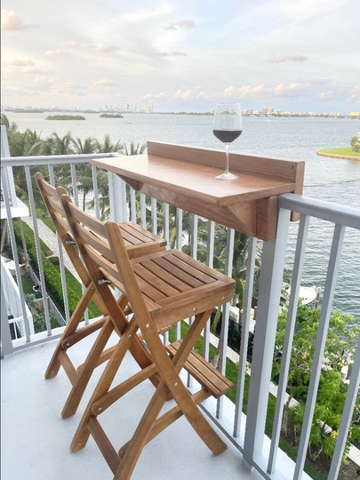 Balcony Bartop - Work At Home Custom Made Bar Table For Your Patio, Deck, Porch-Sturdy, Level, Strongzero Assemblyeasysave Space