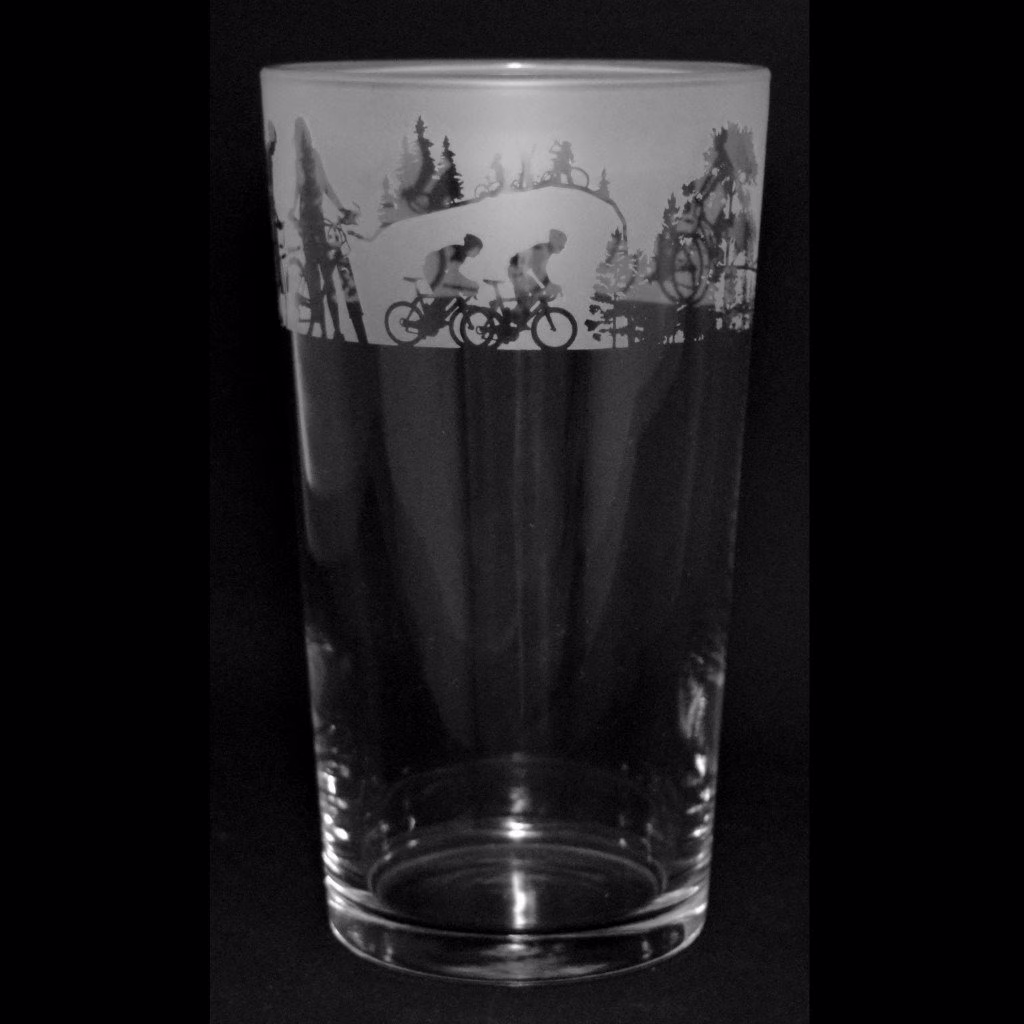 Cycling | Pint Ale Beer Glass Engraved Gift Present Animo Milford Collection