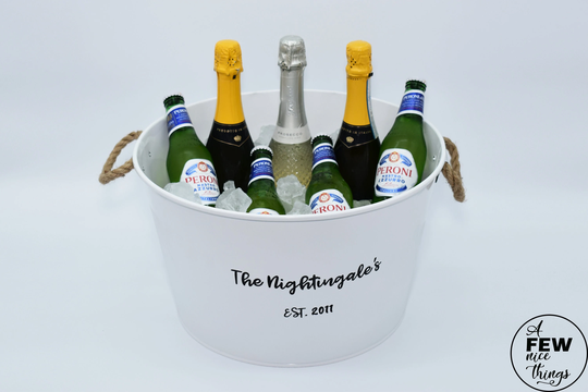 Personalised Wine Bucket | Tub Cooler Storage Beer Drinks Holder Mr & Mrs Anniversary Gift