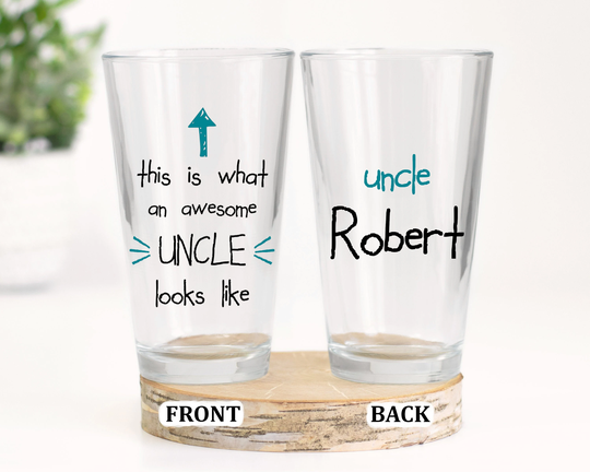 Funny Uncle Glass Personalized Gift Beer Mug Custom Name Birthday Christmas Best