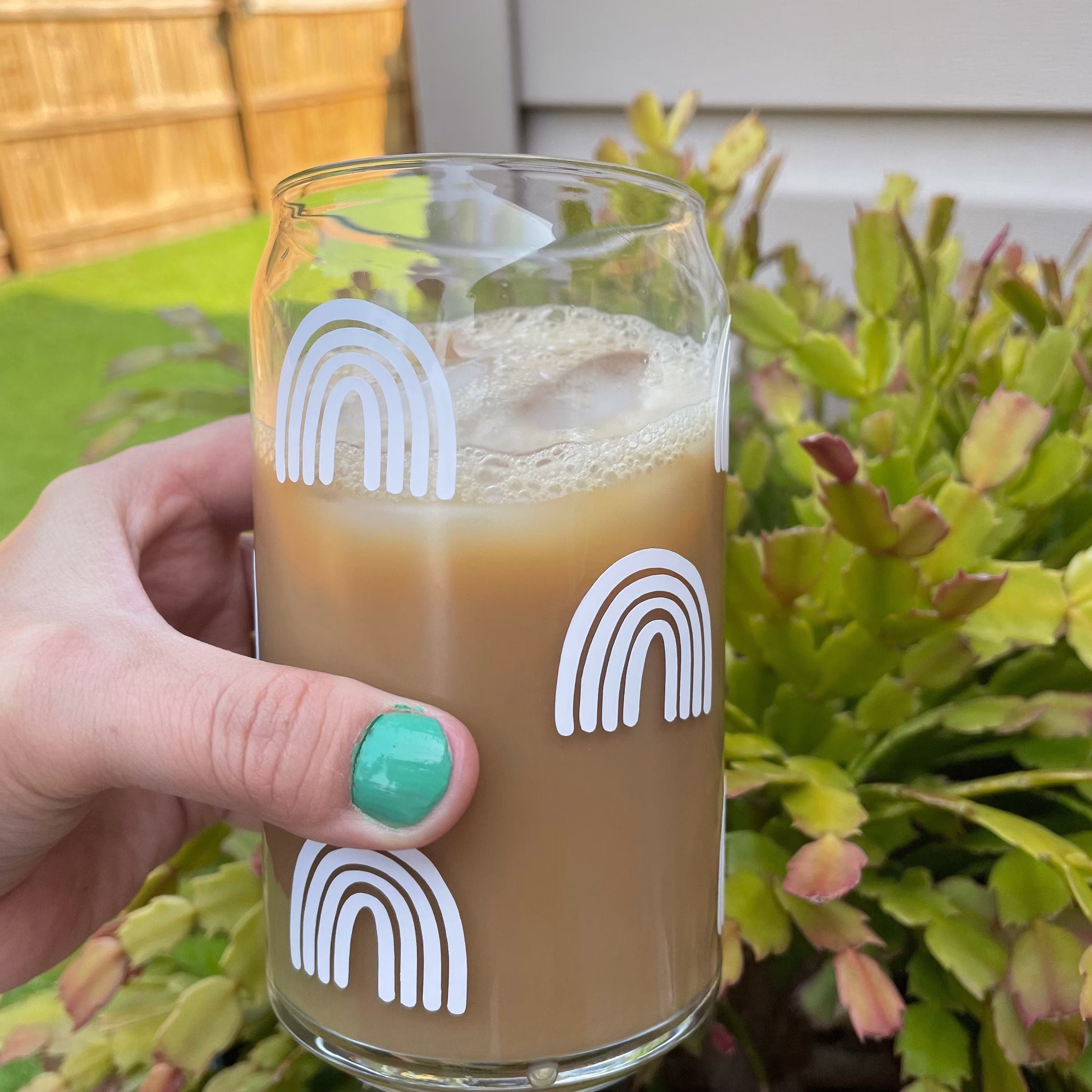 Rainbow Glass, Beer Glass Can, Coffee Cup, Soda Iced Aesthetic Cup