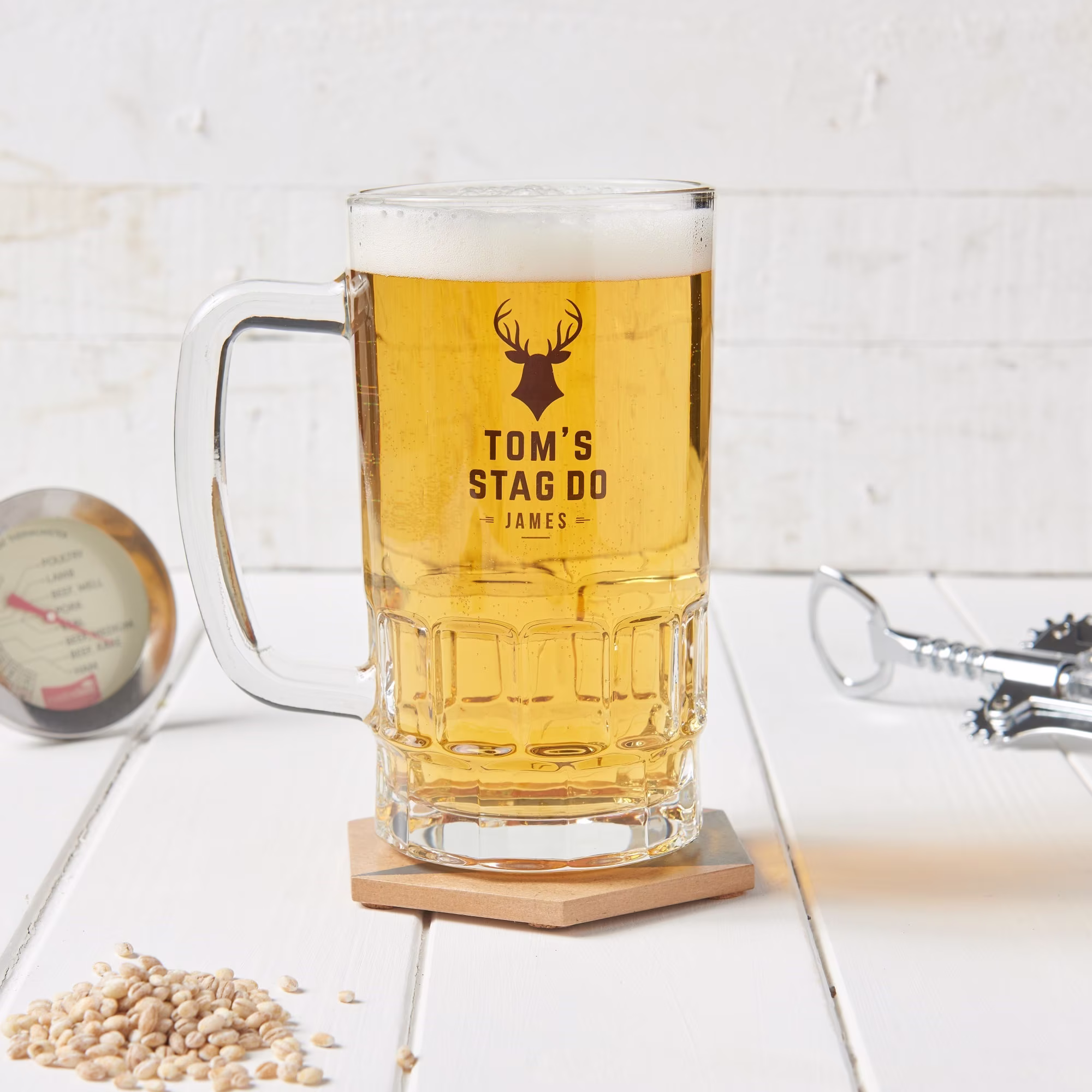 Personalised Stag Do Beer Glass Tankard