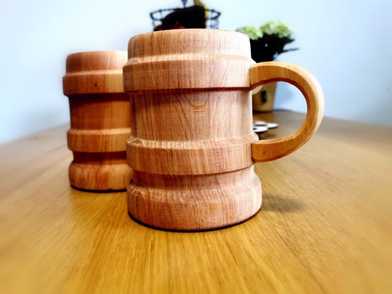 Wooden Beer Mug Ornament Beer Oktober Fest Mug, Vintage Style Rustic Mug