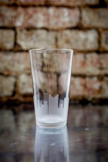 Columbus, Ohio Skyline Pint Glass - Columbus Beer Etched Gift Panoramic City Design