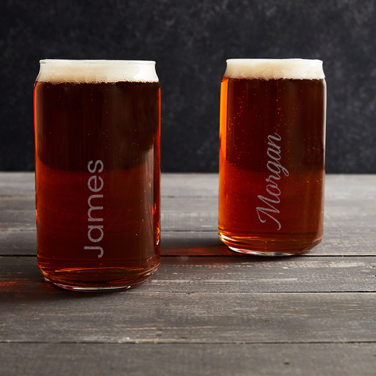 Engraved Personalized Beer Can Glass By Lifetime Creations Groomsmen Gift, Shaped Cup With Name, Monogrammed Lover Gift