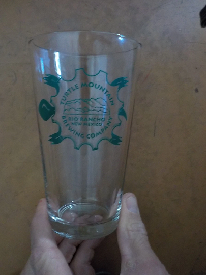 Vintage Turtle Mountain Brewing Company Bio Rancho New Mexico Pint Beer Glass Mint Free Usa Shipping