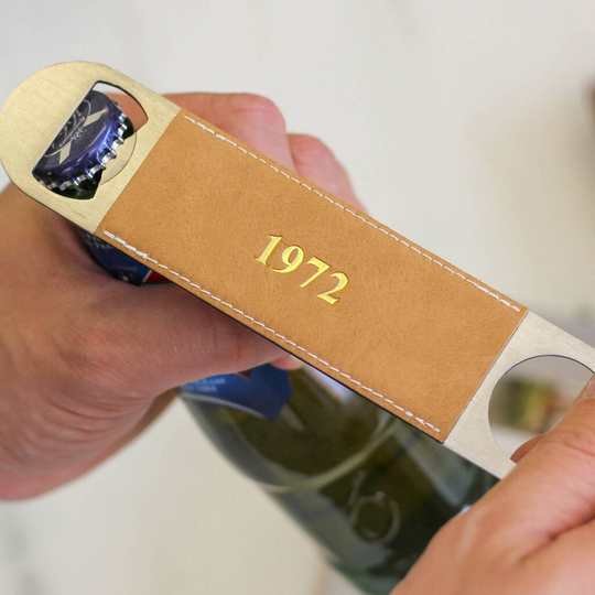 Personalised Hand Foiled Birthday Date Bottle Opener