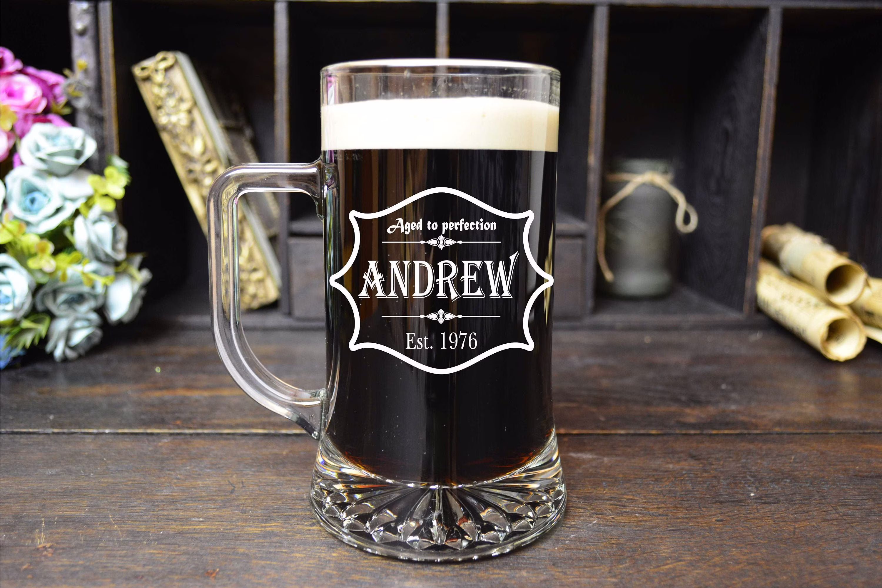 Personalised Beer Glass Engraved Tankard Pint Gift For Any Occasion Text