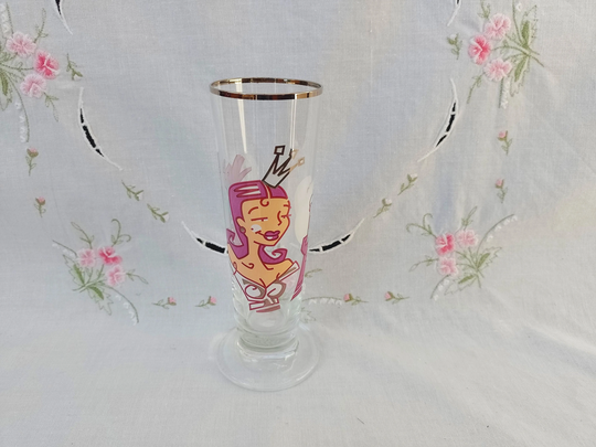 Sale Vintage 1990S Ritzenhoff Pilsner Beer Glass Designer Matthias Bender Princess Frog Pop Art Tumbler Beaker Barware Retro Mancave Gift