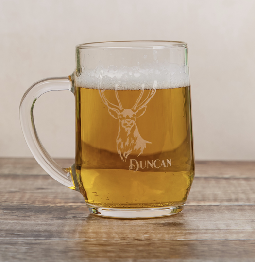 Personalised Beer Glass With Deer