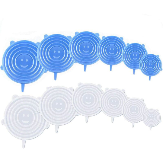 12 Pieces Silicone Lids, bpa Free Silicone Stretch Lids, 6 Different Size Universal Lids for Microwave/Oven/Fridge/Dishwasher - Readcly