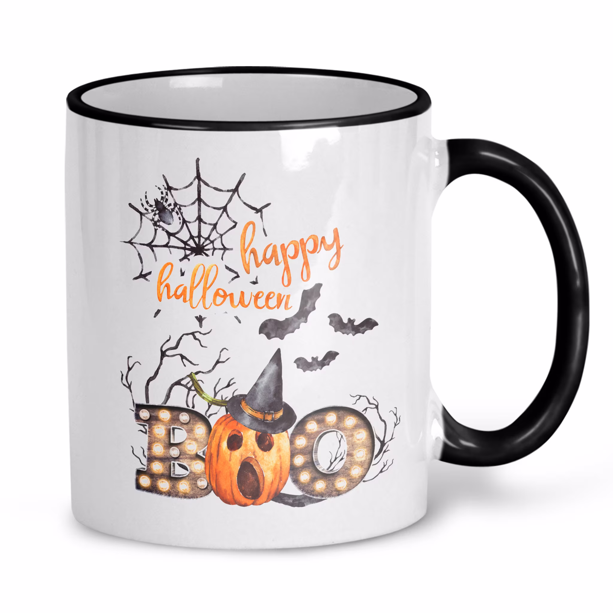 Boo Coffee Mug, Halloween Pumpkin Funny Cup, Fall Witchy Cute Trick Or Treat Gift X-Hal006