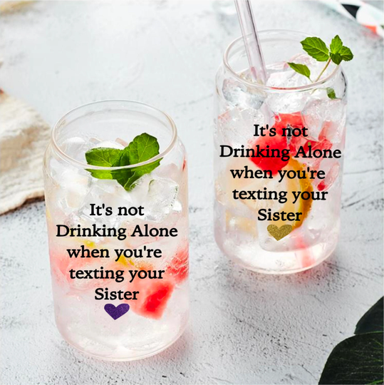 Best Friend Gift, Birthday Gift For Sister, For Her, Sister Wine Glass, Mom Texting, Funny Glass
