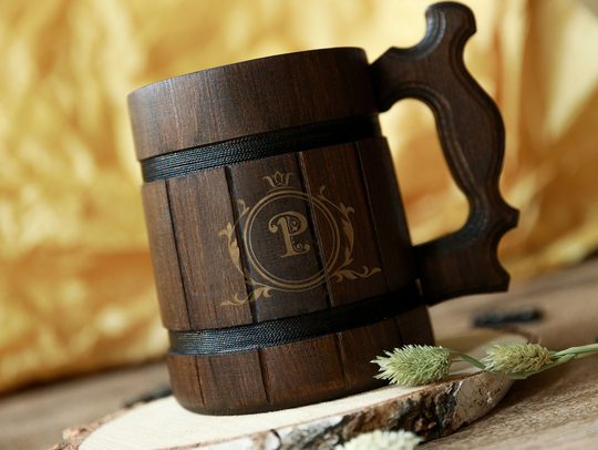 Monogram Wooden Beer Mug Gift For Best Man An Idea A Father