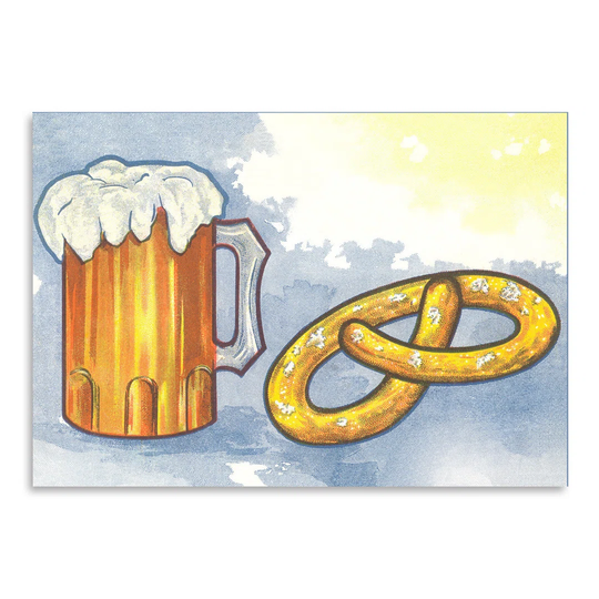 Beer Mug and Pretzel - Painting Print