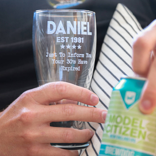 Personalised Year Beer Glass