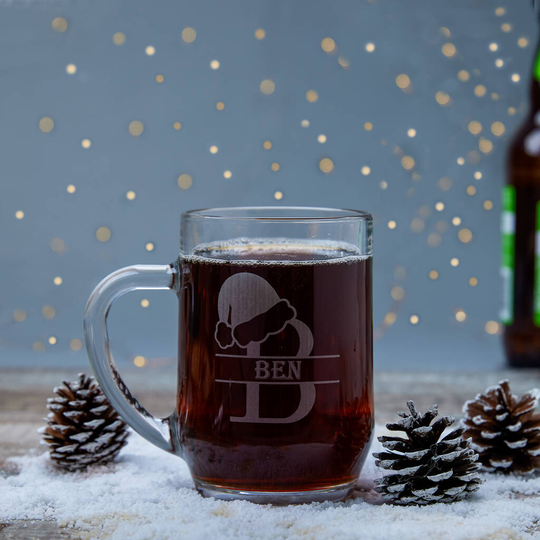 Personalised Santa Hat Beer Glass