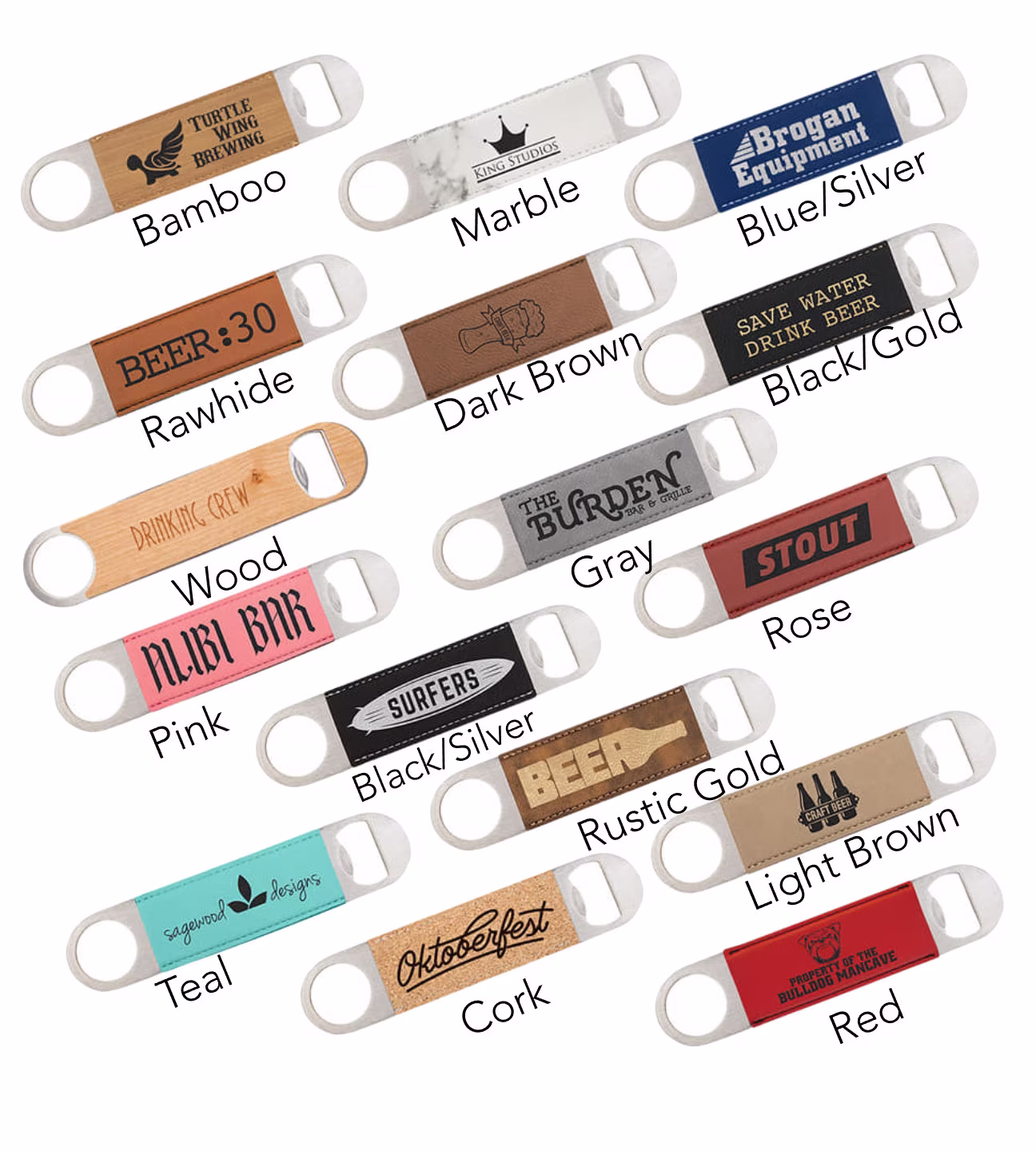 Custom Beer Bottle Opener, Personalized Groomsman Gift , Customized Bar-Tending Gifts, Leather Realtor Gift