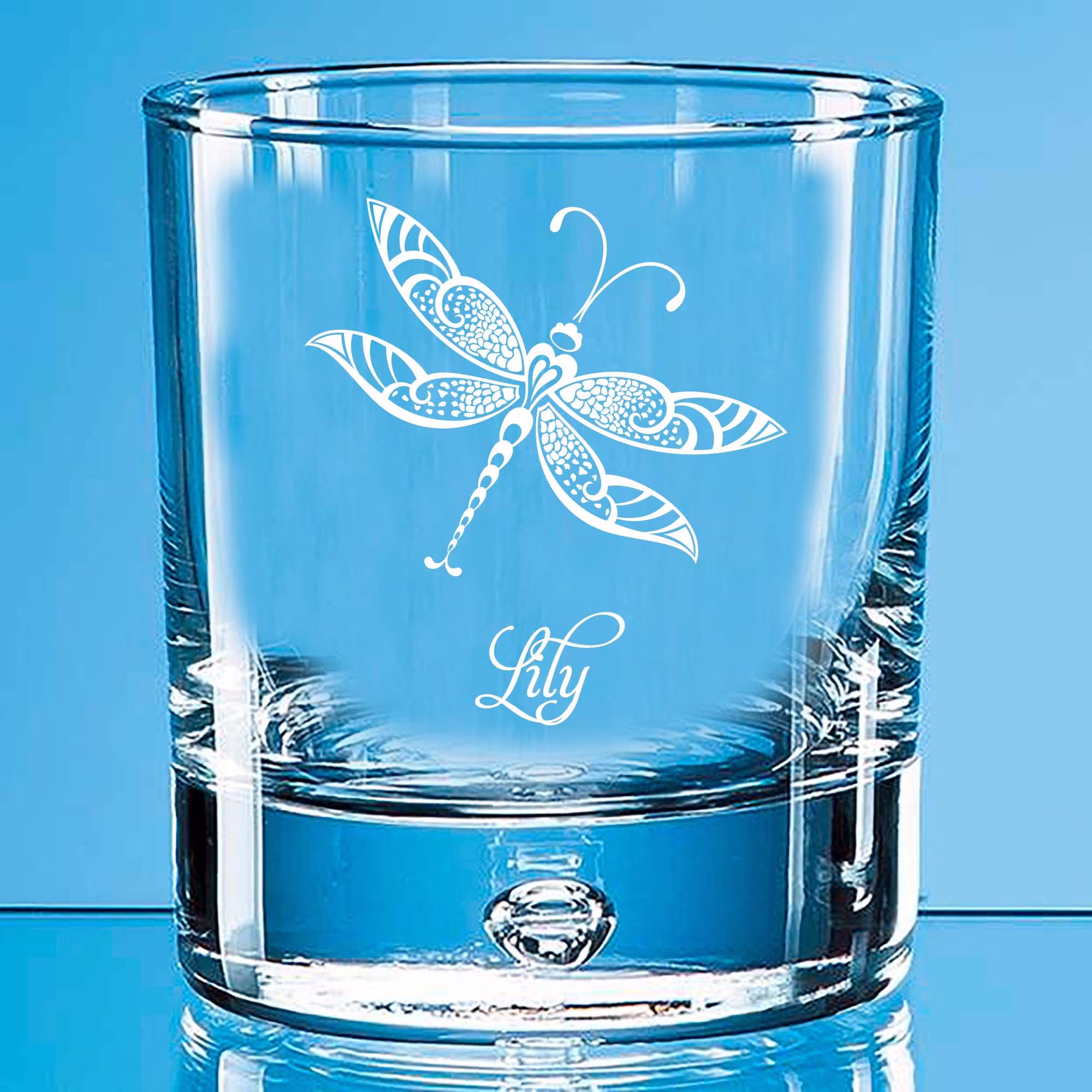 Personalised Dragonfly Whisky Glass Gift, Wine Glass, Engraved Highball Beer