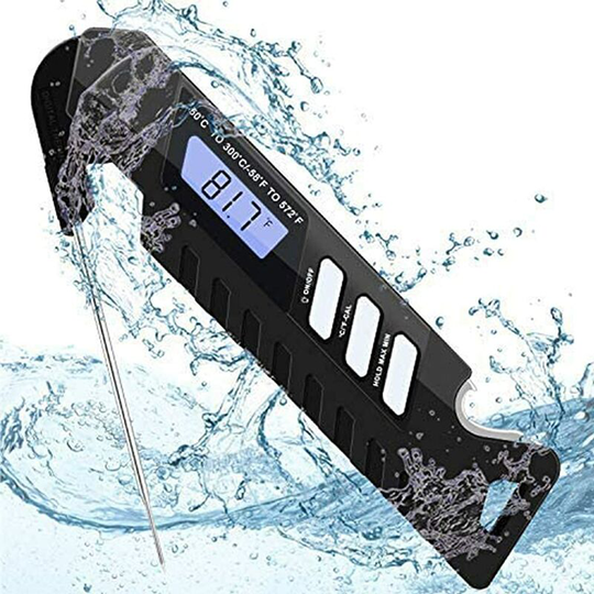 Digital Meat Thermometer, Cooking Food Thermometers with IP67 Waterproof and Foldable Stainless Steel Probe