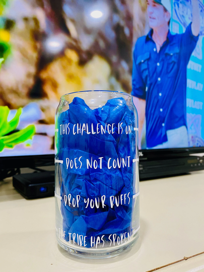 Survivor Show // Beer Can Glass// Glass