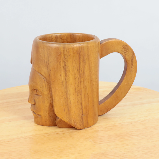 Beer Mug/Toby || Can Be Used As A Pencil Pen Stand Vintage Solid Wood Wood Face - Handcraft Carved Body
