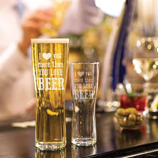 I Love You More Than Beer Glass