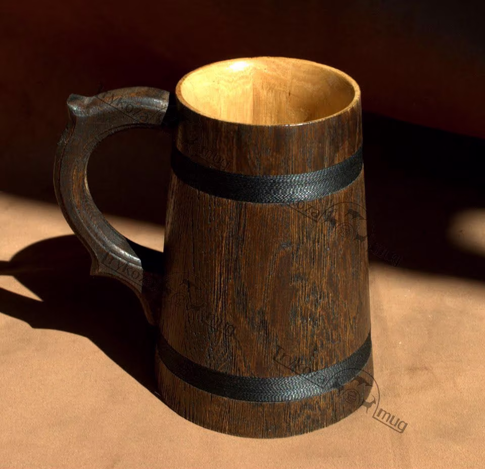 Set Of 9 Wooden Beer Mug 0, 6 L | 20, 3 Us Fl Oz Groomsmen Gift Wedding Party Gifts Beer Stein Wedding