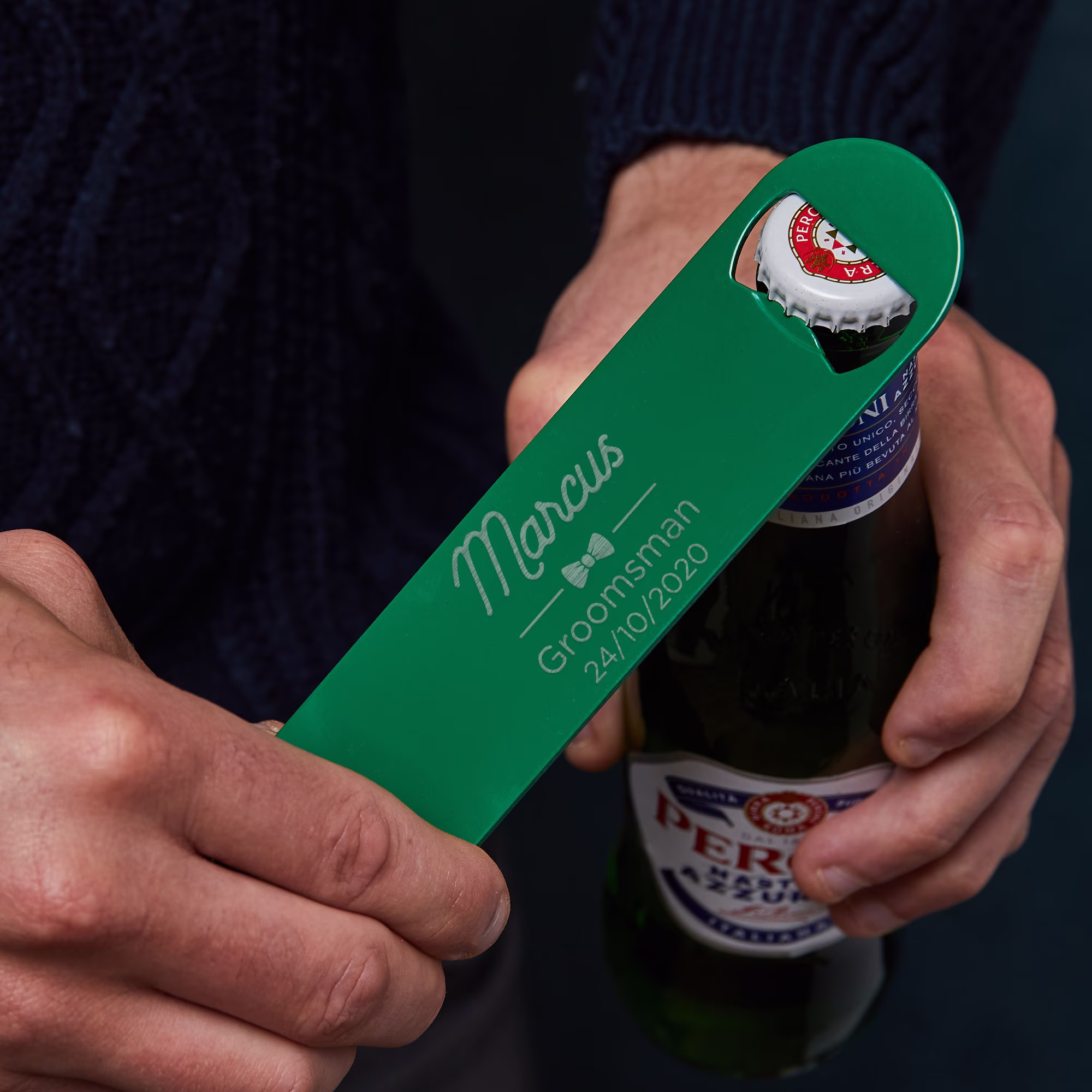 Personalised Metal Groomsmen Bottle Opener - Custom Bar Blade Personalized Best Man Gifts For Wedding Party Engraved Beer