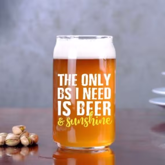 Beer & Sunshine, Can Glass, Summer Cup, Girls Trip, Nautical Gift, Beach House Gift For Her, Gifts, Best Friend